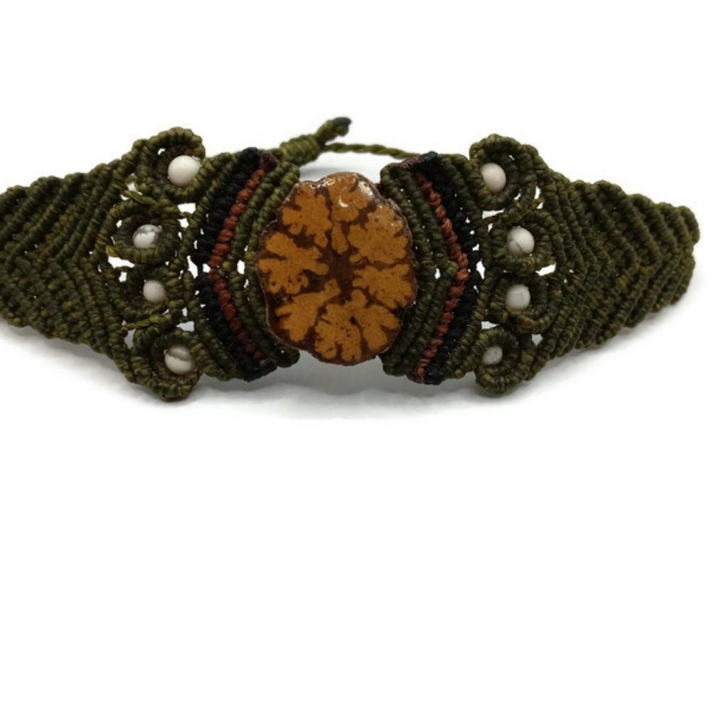 Peruvian Bracelet Woven In Macrame Thread And Aya… - image 7
